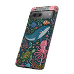 Ocean Creatures Tough  Google Pixel Phone Case | Whale, Octopus & Turtle Underwater Pattern