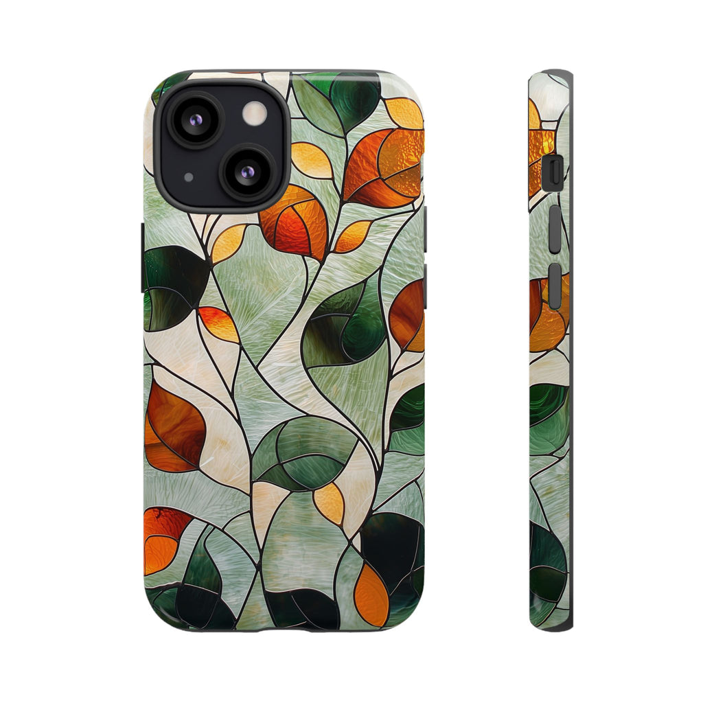 Autumn Stained Glass Leaf iPhone Case