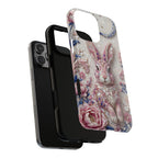 Custodia iPhone "Coniglio Lunare Floreale" Resistente MagSafe | Cover Protettiva Coniglio Boho Rosa