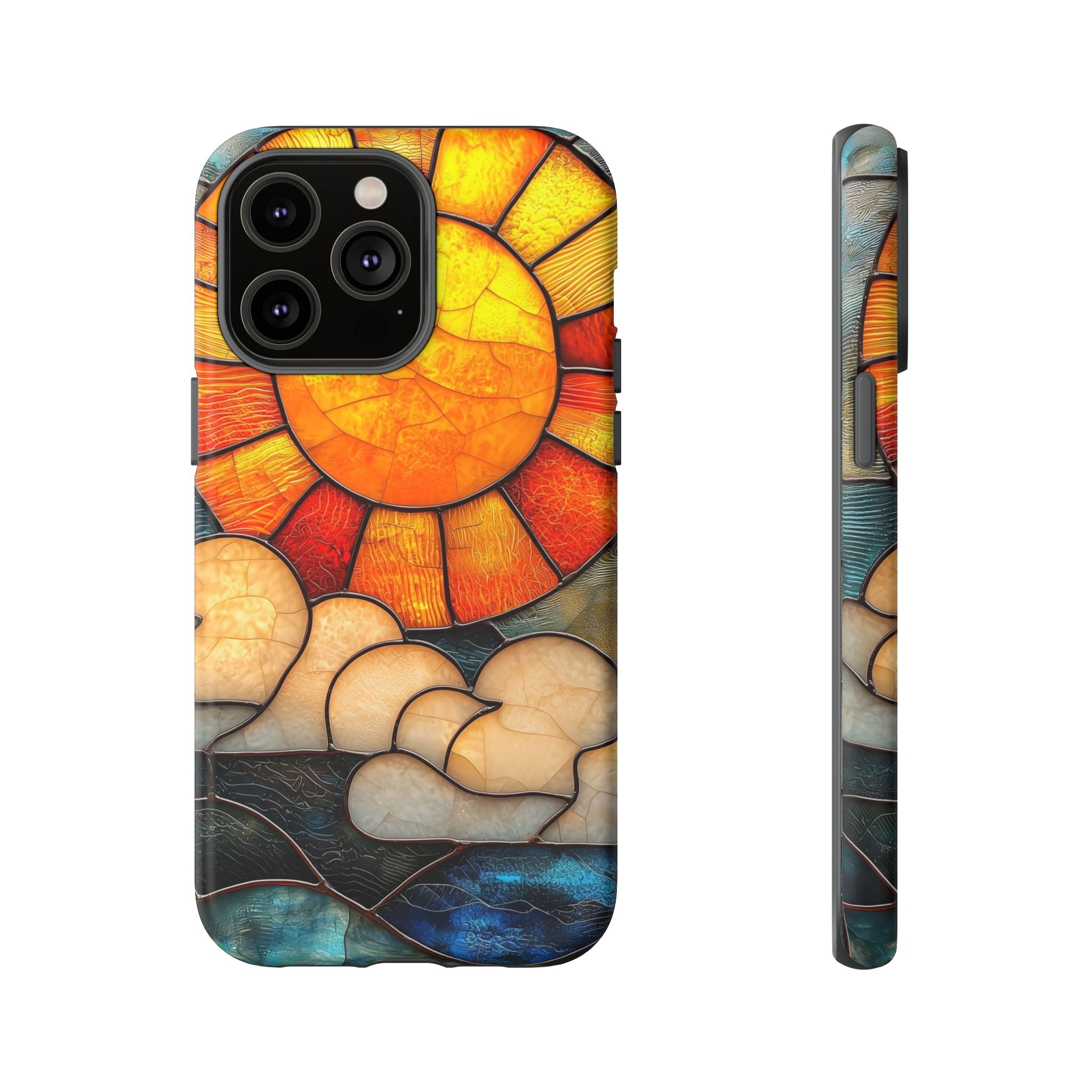 Stained Glass Sun & Clouds iPhone Case