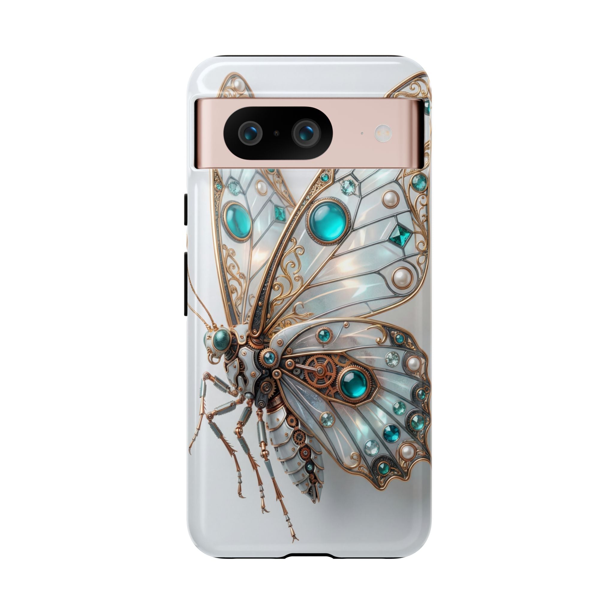 Butterfly Gem Phone Case — Steampunk Teal Jewel Google Galaxy Case