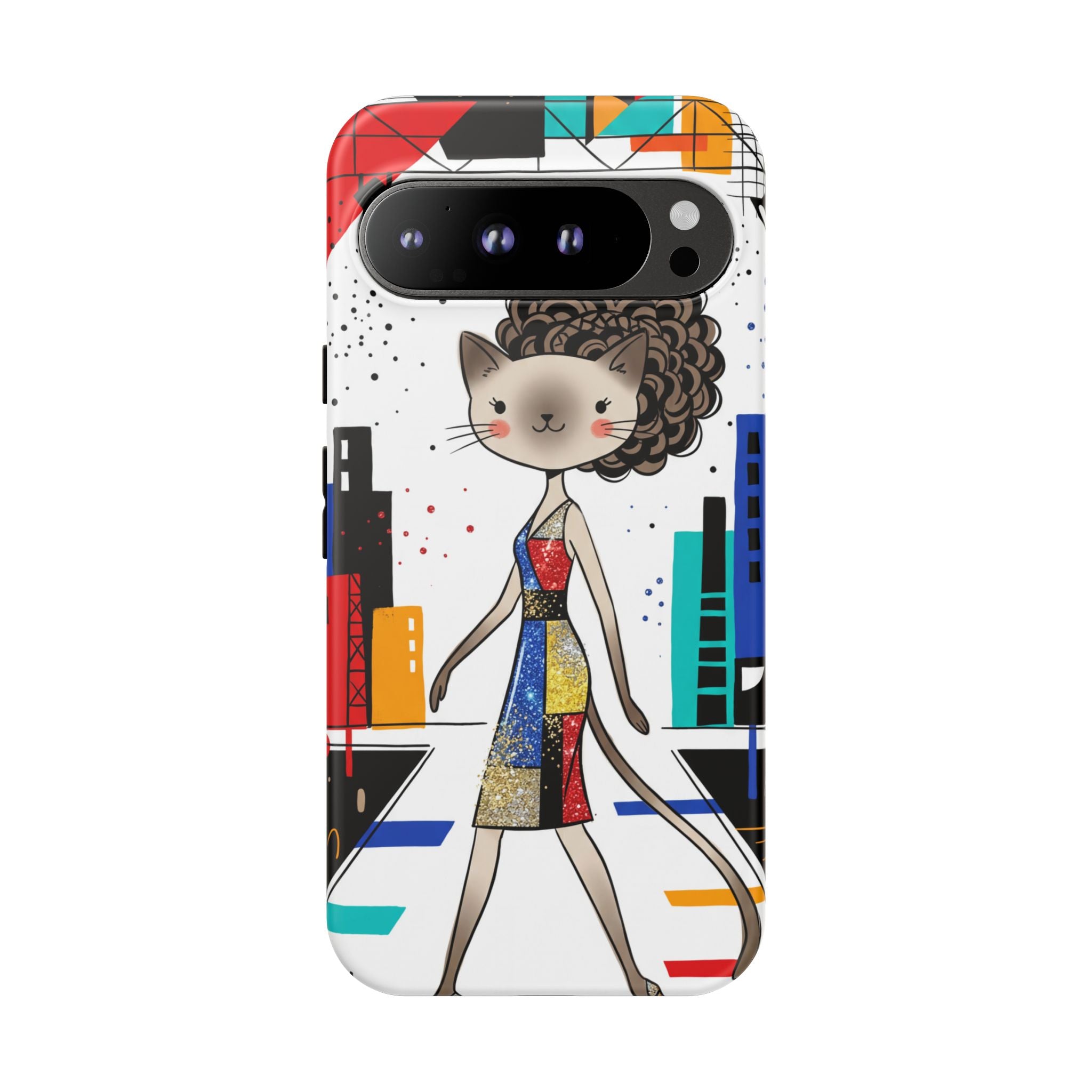 Catwalk City Google Pixel Phone Case | Cute Fashion Cat