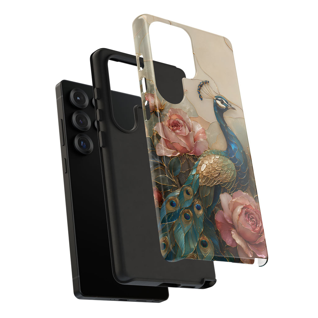Peacock & Rose Samsung Galaxy Phone Case | Vintage Floral Phone Case