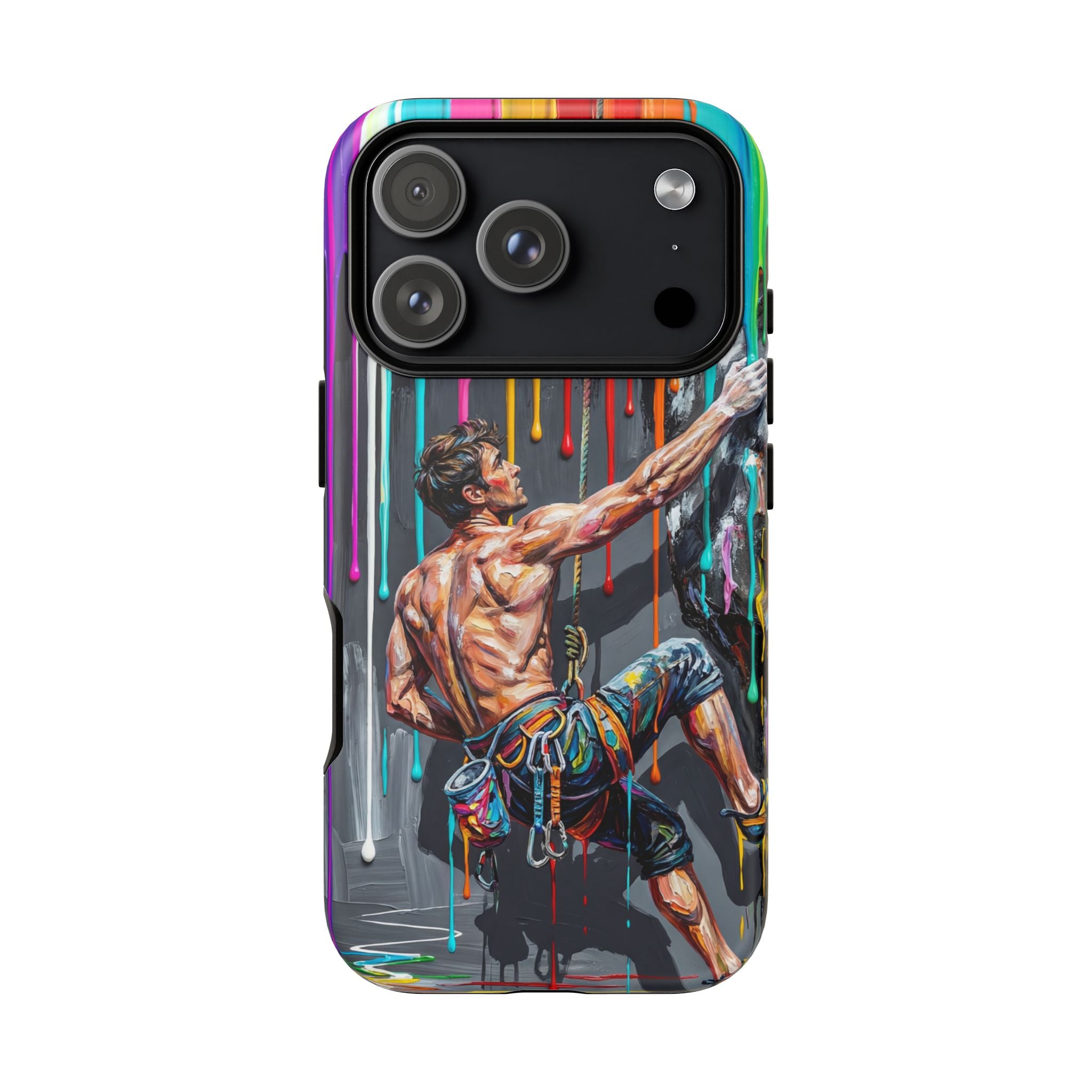 Colourful Rock Climber Art Protective iPhone Case