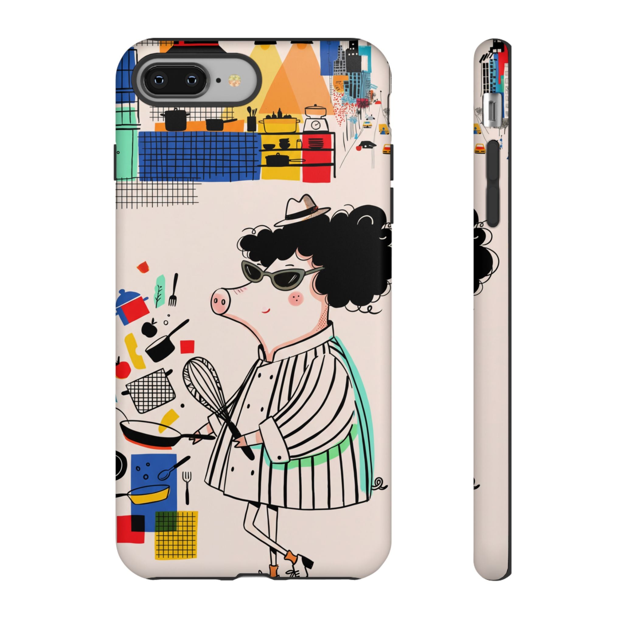 Cute Chef Pig iPhone Case | Quirky Cartoon Kitchen Art Tough Case