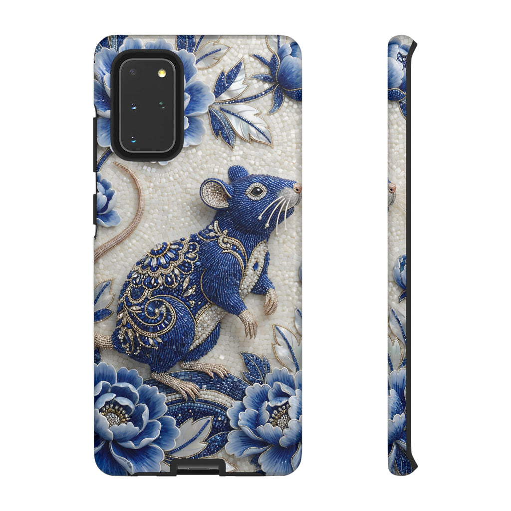 Asian Zodiac Rat Samsung Galaxy Phone Case | Blue & White Porcelain Art Slim Protective iPhone Case | Year of the Rat Gift