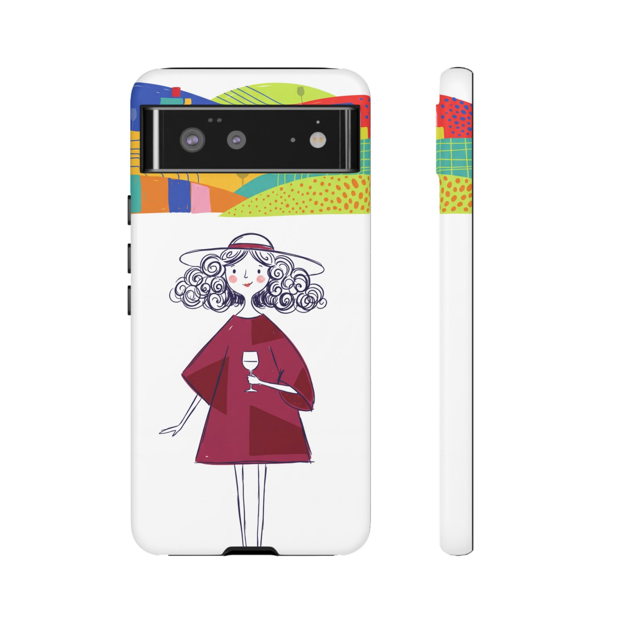 Colourful Artistic Wine Lady Google Pixel Phone Case