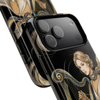 Moonlit Harp MagSafe iPhone Case | Vintage Goddess Musician Art