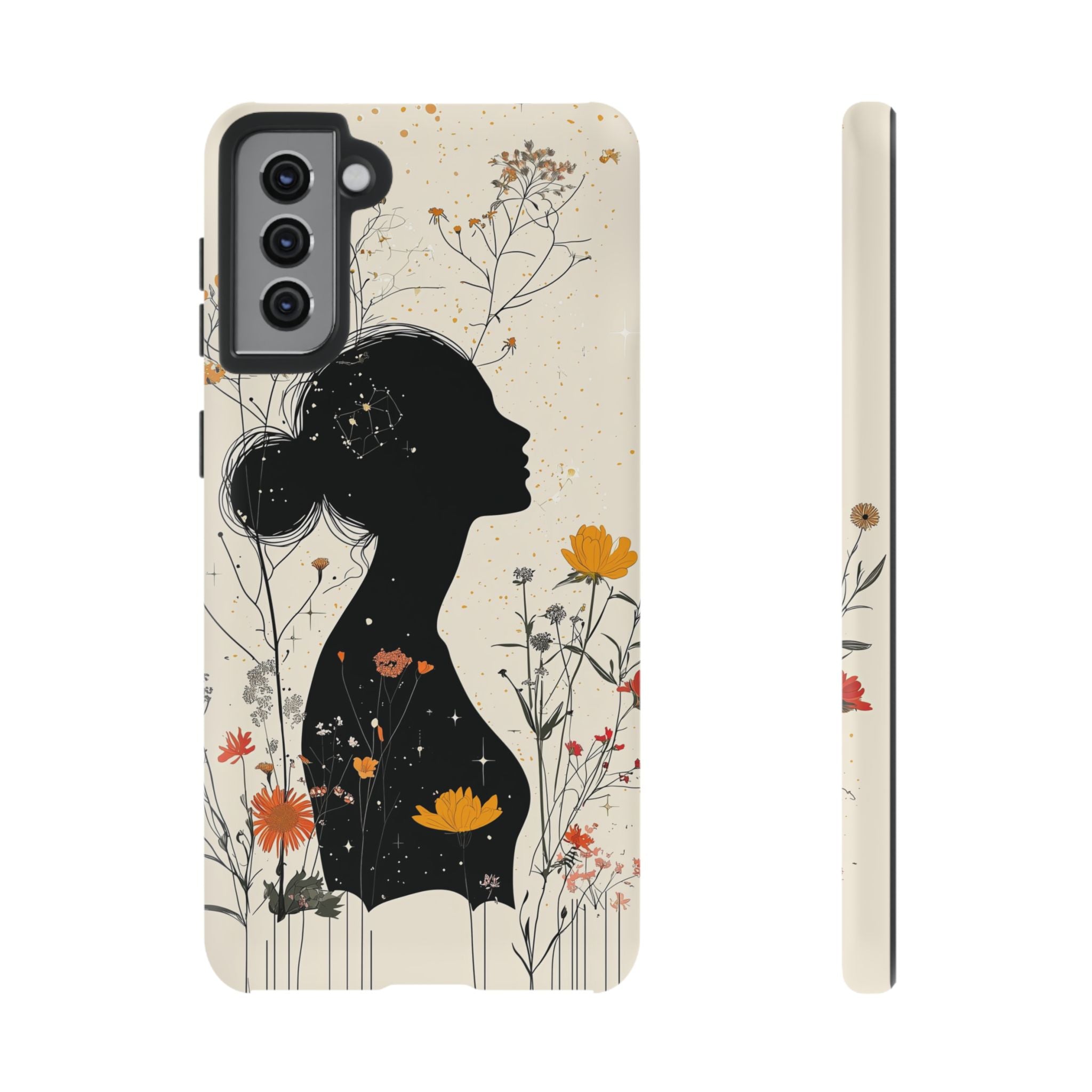 Floral Silhouette Samsung Galaxy Case | Botanical Woman