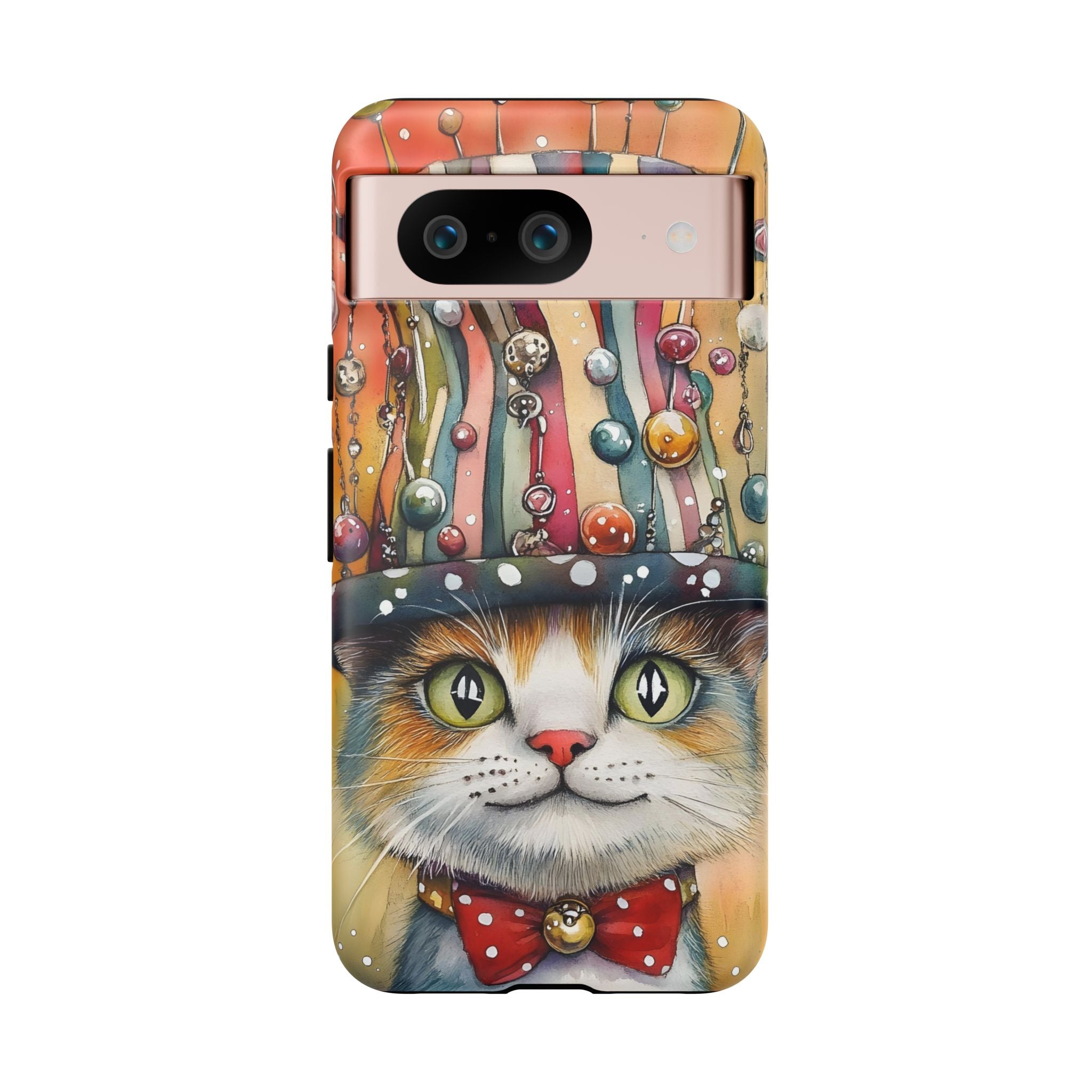 Cat in Colorful Top Hat Google Pixel Case — Whimsical Cat Art iPhone Case