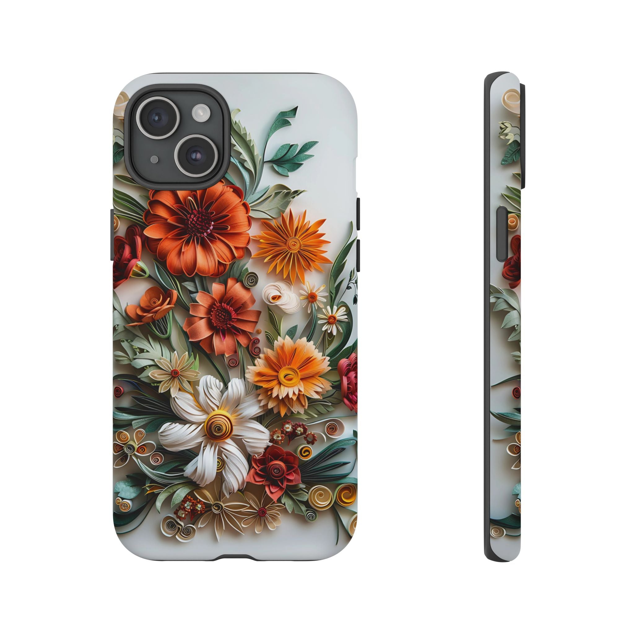 Floral Quilling Tough iPhone Case — Orange Daisy