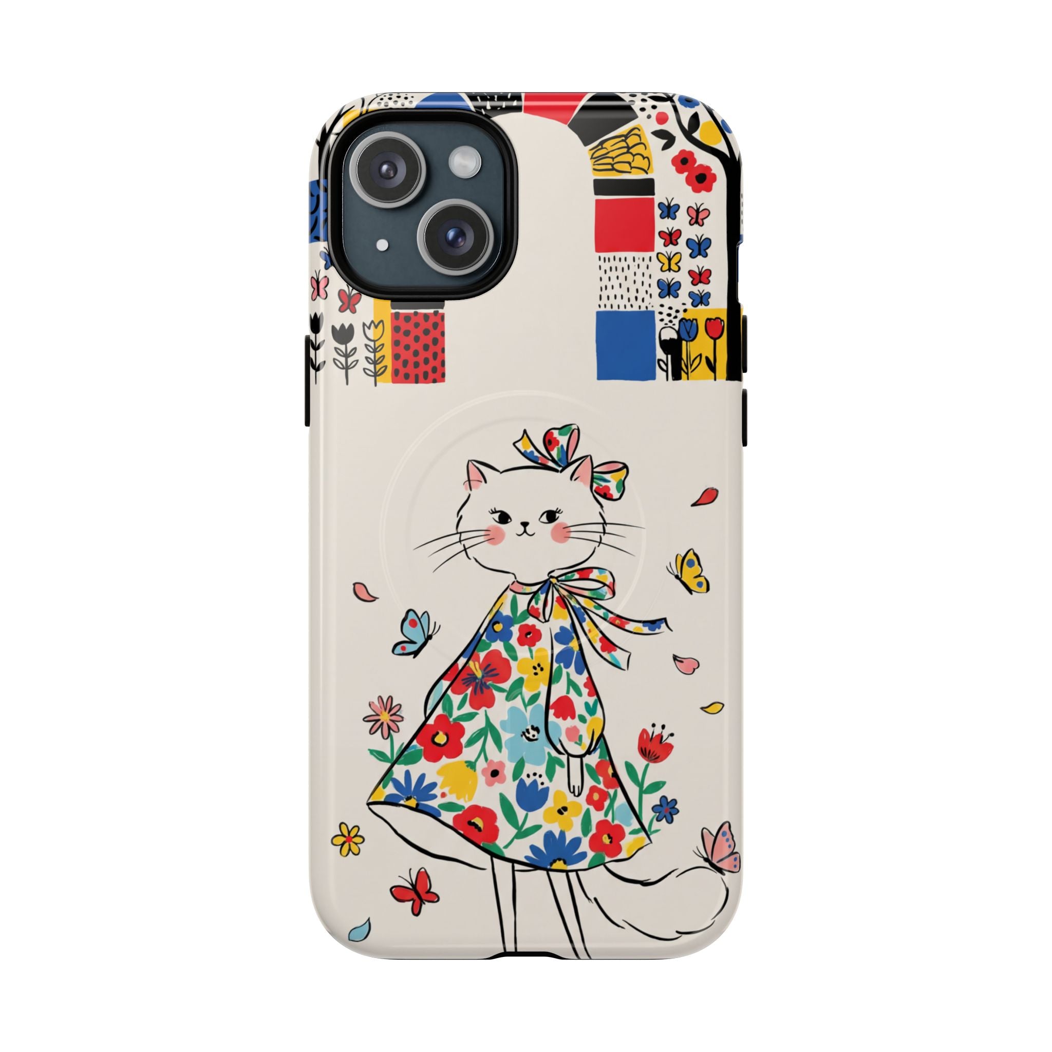 Floral Kitty MagSafe iPhone Case | Cute Cat