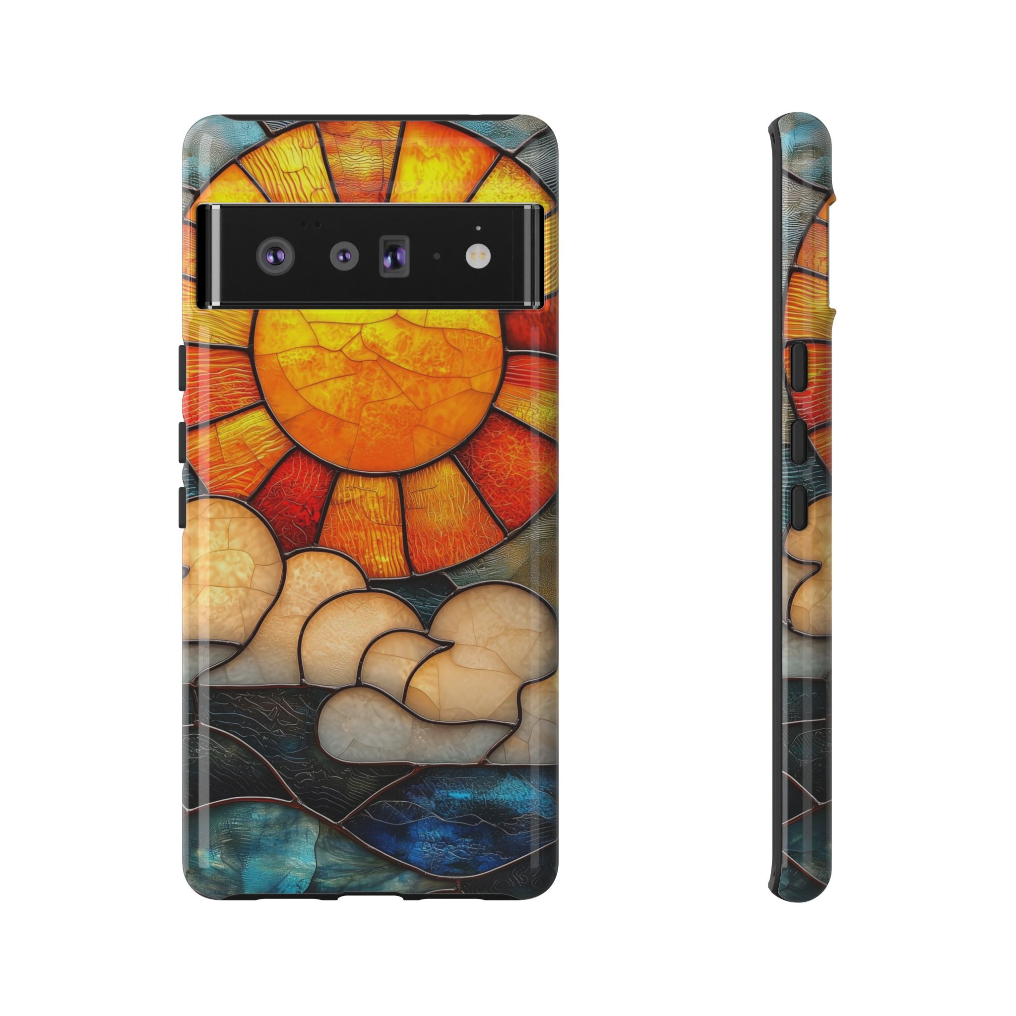 Stained Glass Sun & Clouds Google Pixel Case