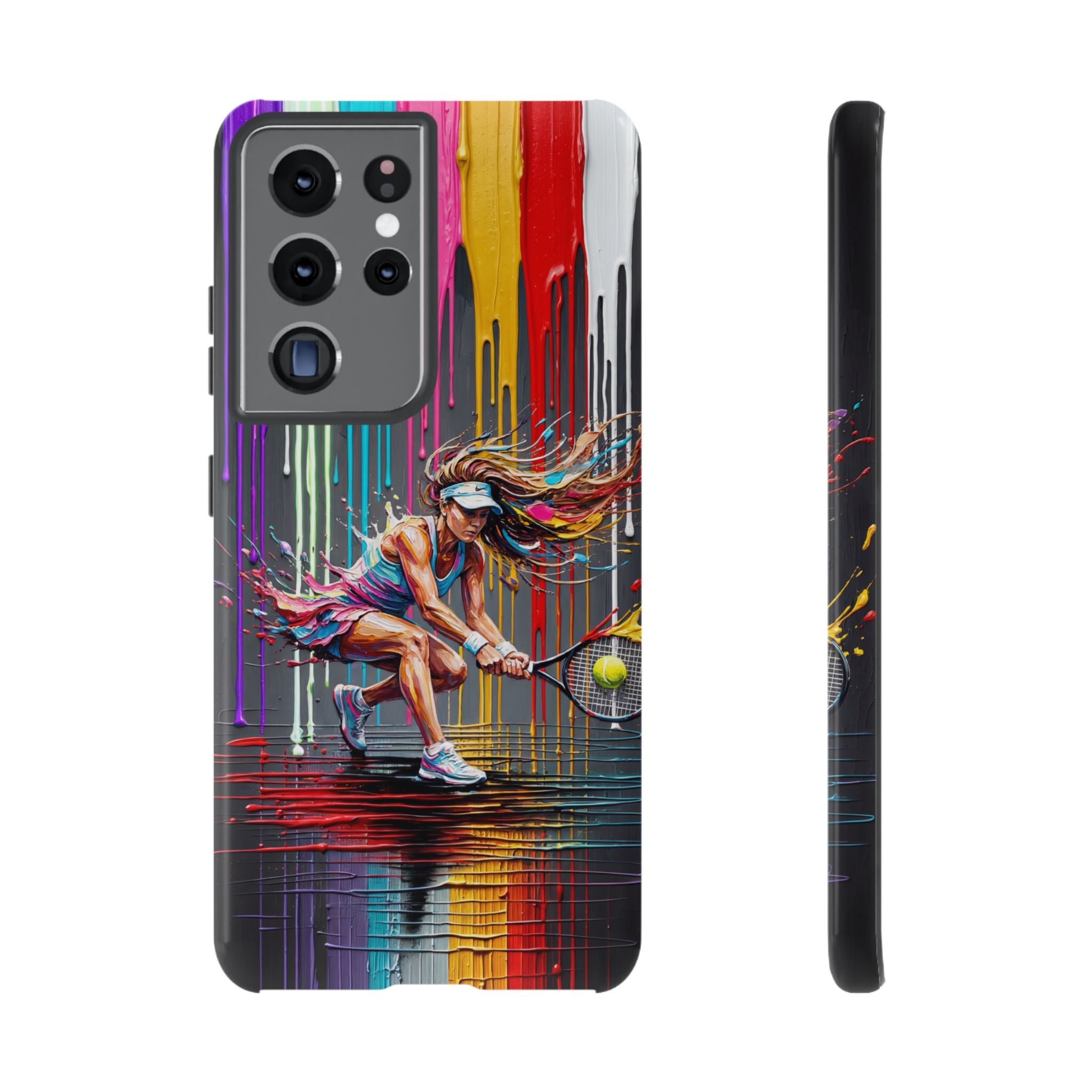 Colour Splash Tennis Samsung Galaxy Phone Case | Vibrant Female Player Art