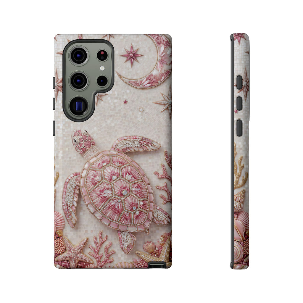 Pink Sea Turtle Shell Beachy Protective Samsung Galaxy Phone Case Cover