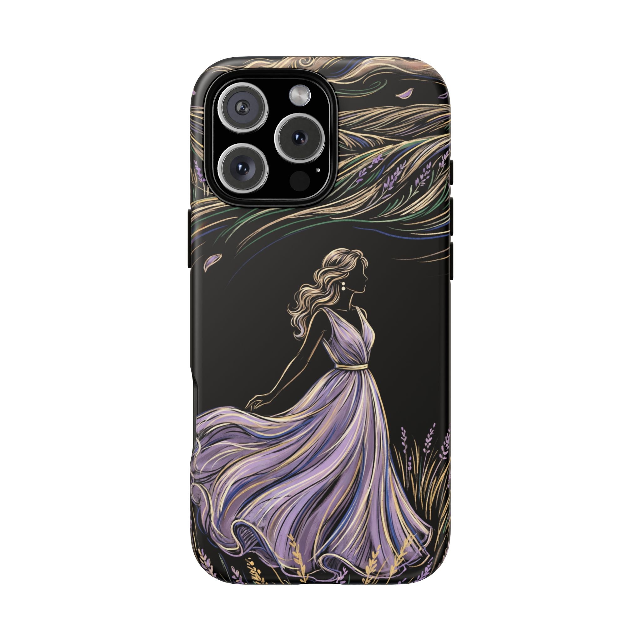 Lavender Breeze iPhone Case | Elegant Dancing Woman Floral Protection