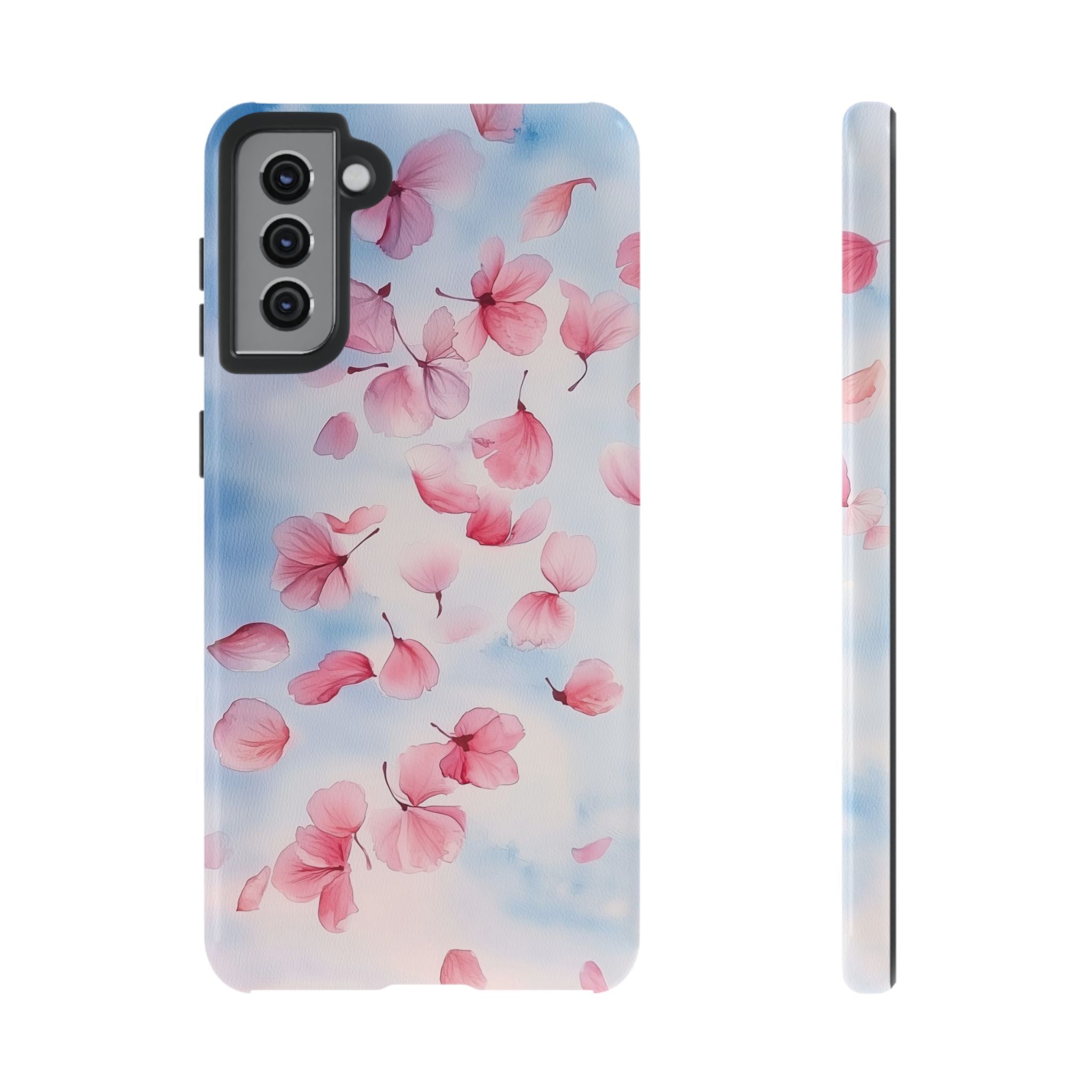 Floral Petal Tough Samsung Galaxy Case | Pink Falling Blossoms