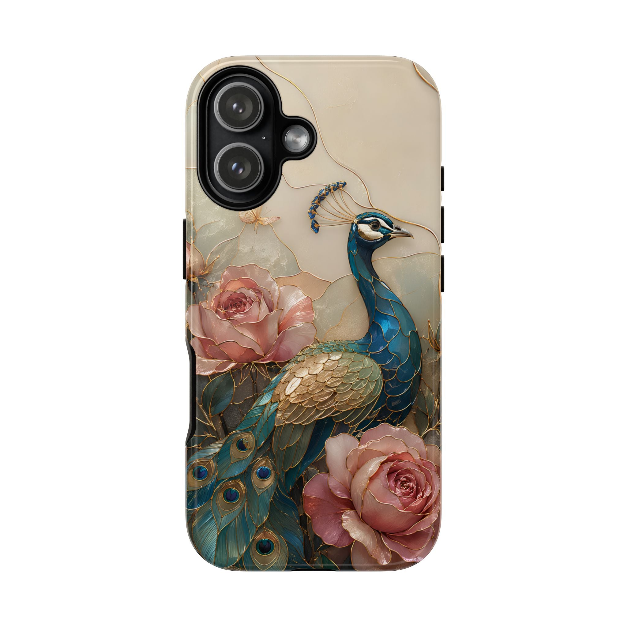 Peacock & Rose iPhone Case | Vintage Floral iPhone Case