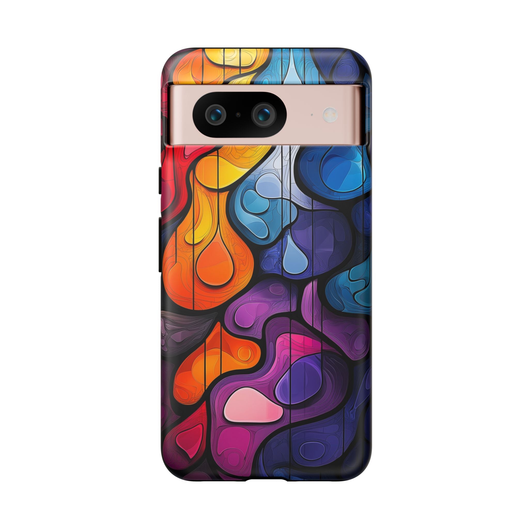 Abstract Colourful Drop Google Pixel Case — Vibrant Stained-Glass