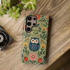 Floral Owl Tough Samsung Phone Case | Cute Botanical Protective Cover