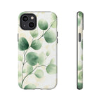 Botanical Eucalyptus Tough iPhone Case | Green Watercolour Leaf