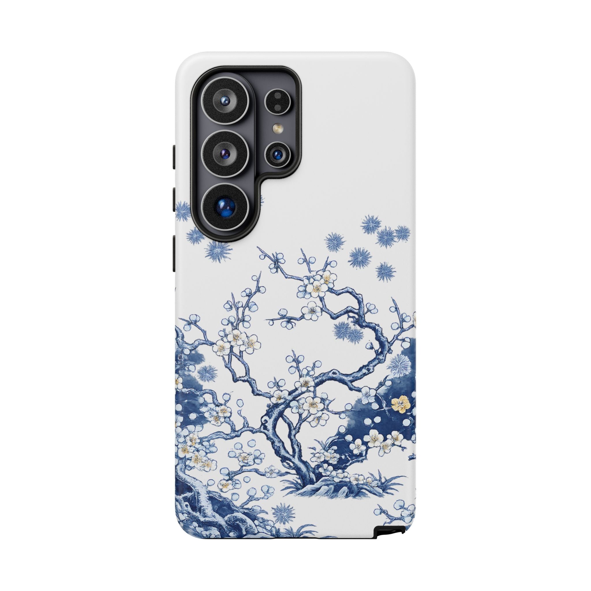 Vintage Blue White Porcelain Samsung Galaxy Phone Case | Chinoiserie Floral Tough Cover