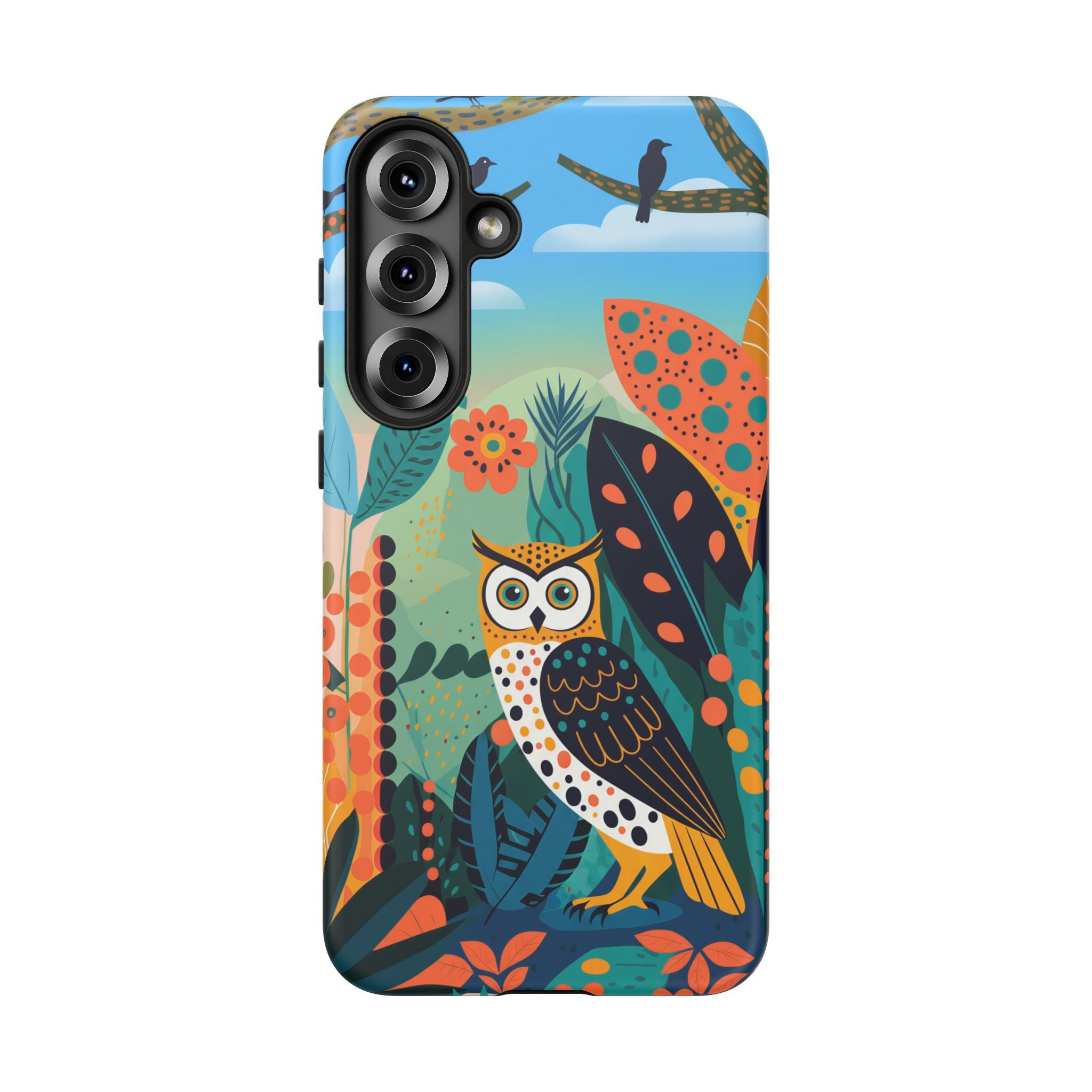 Botanical Forest Colourful Owl Samsung Galaxy Phone Case