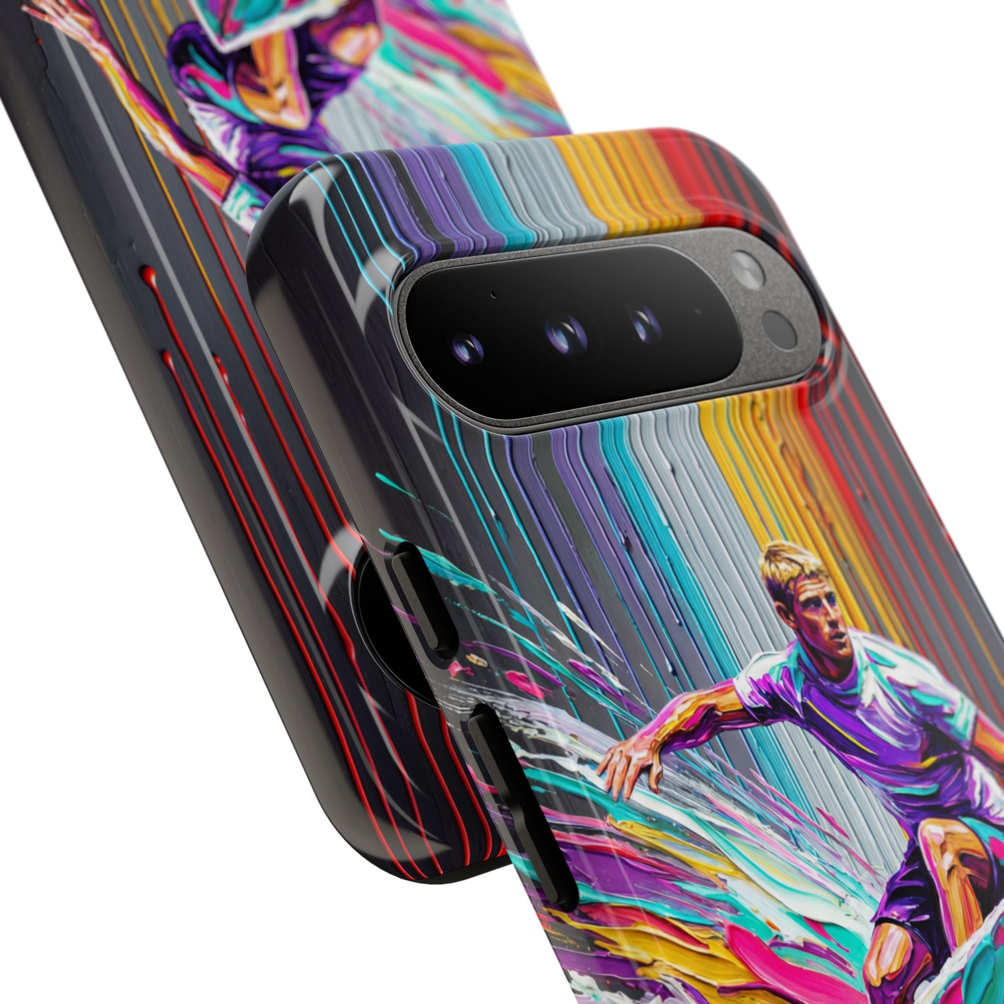 Surfing Art Google Pixel Phone Case | Colourful Wave Surfer Protective Cover