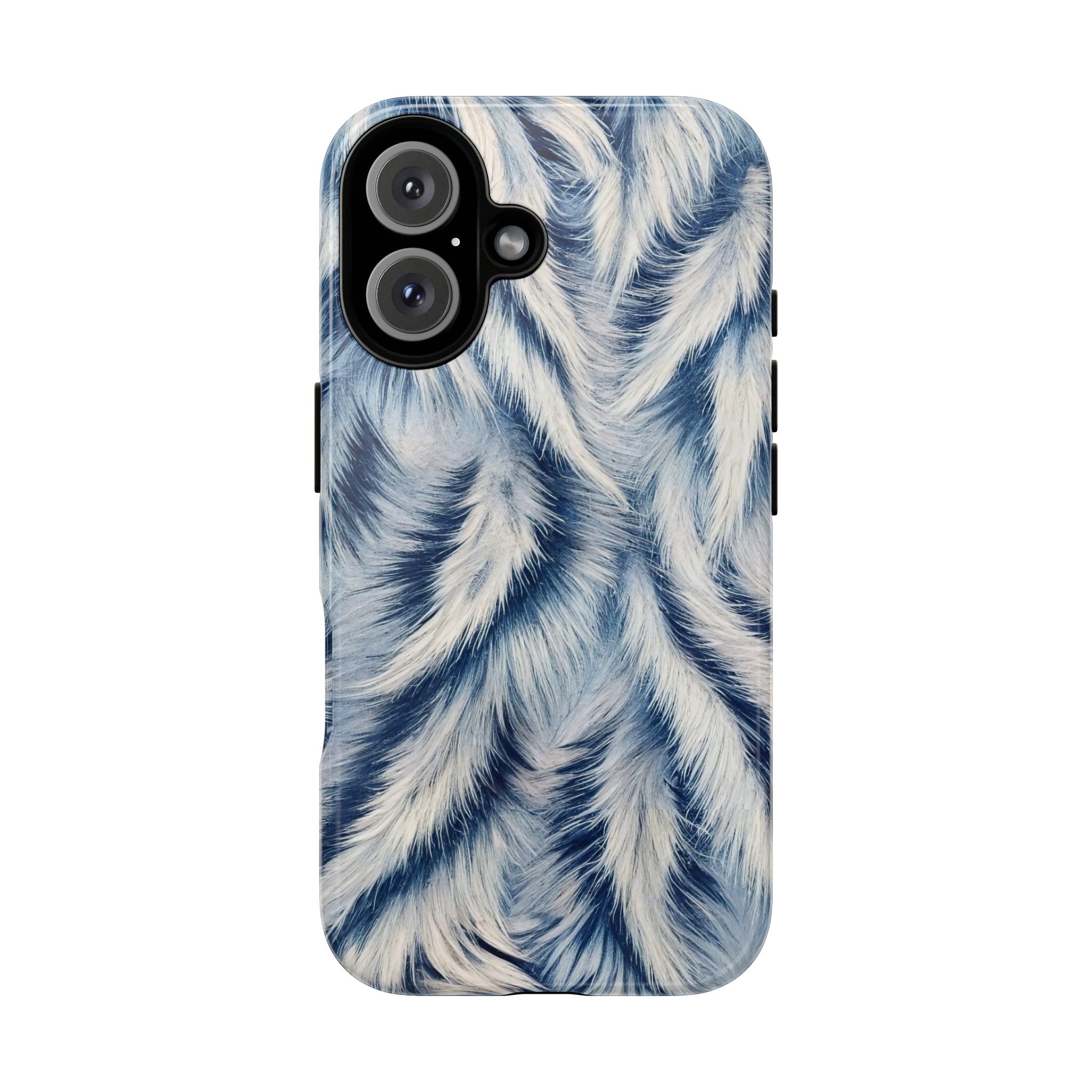 Blue Faux Fur Texture Protective Tough iPhone Case