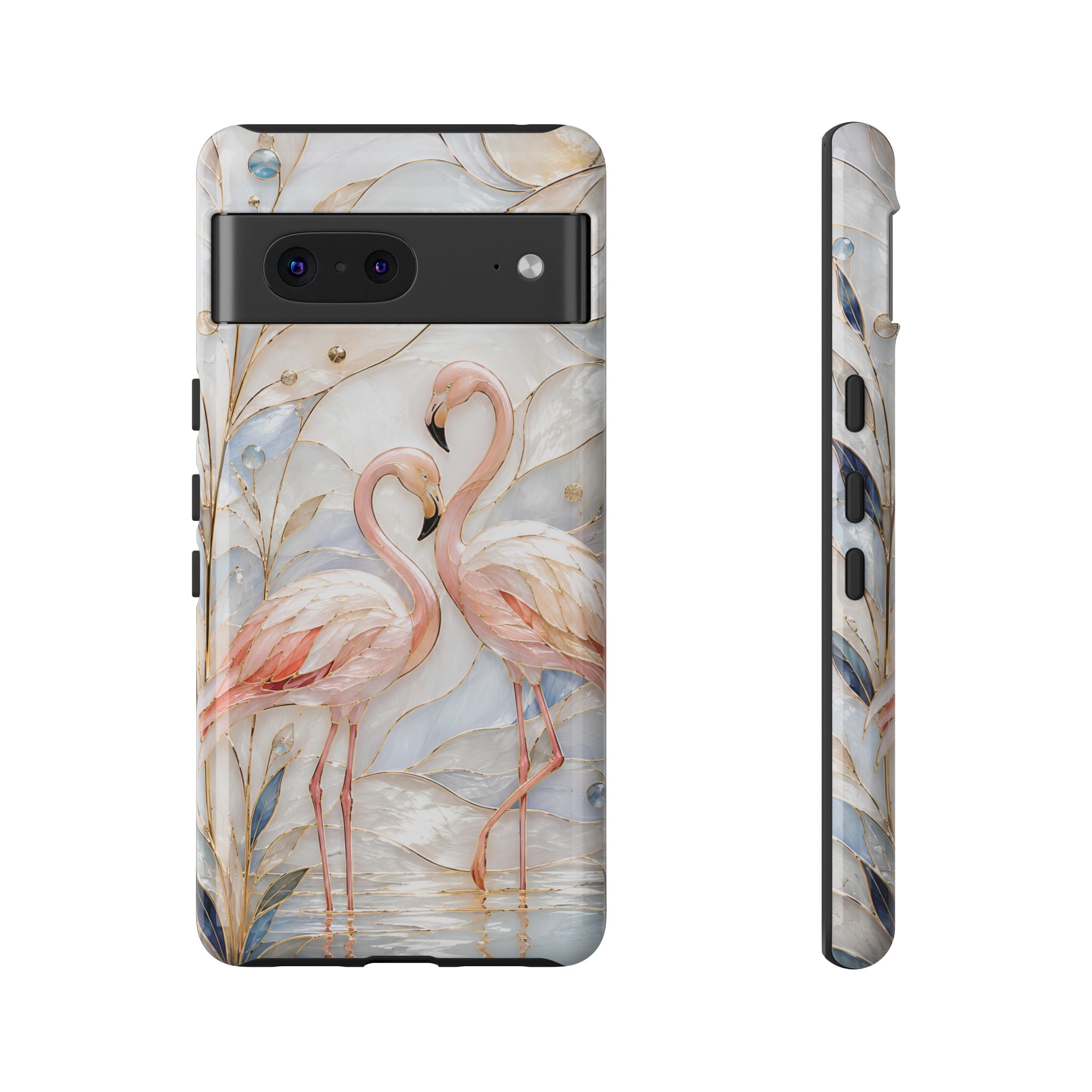 Flamingo Google Pixel Phone Case | Stained Glass Bird Art