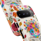 Floral Rainbow Cat Google Pixel Phone Case | Cat News Design