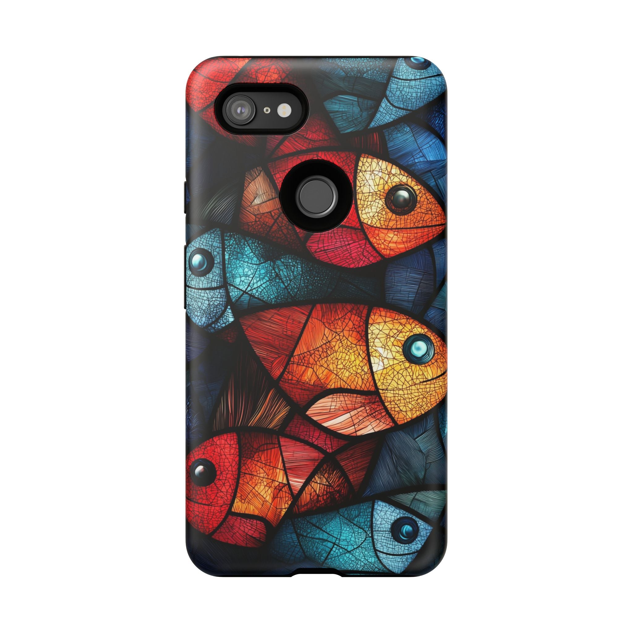 Fish Mosaic Tough Google Pixel Case — Colourful Artistic Fish Pattern