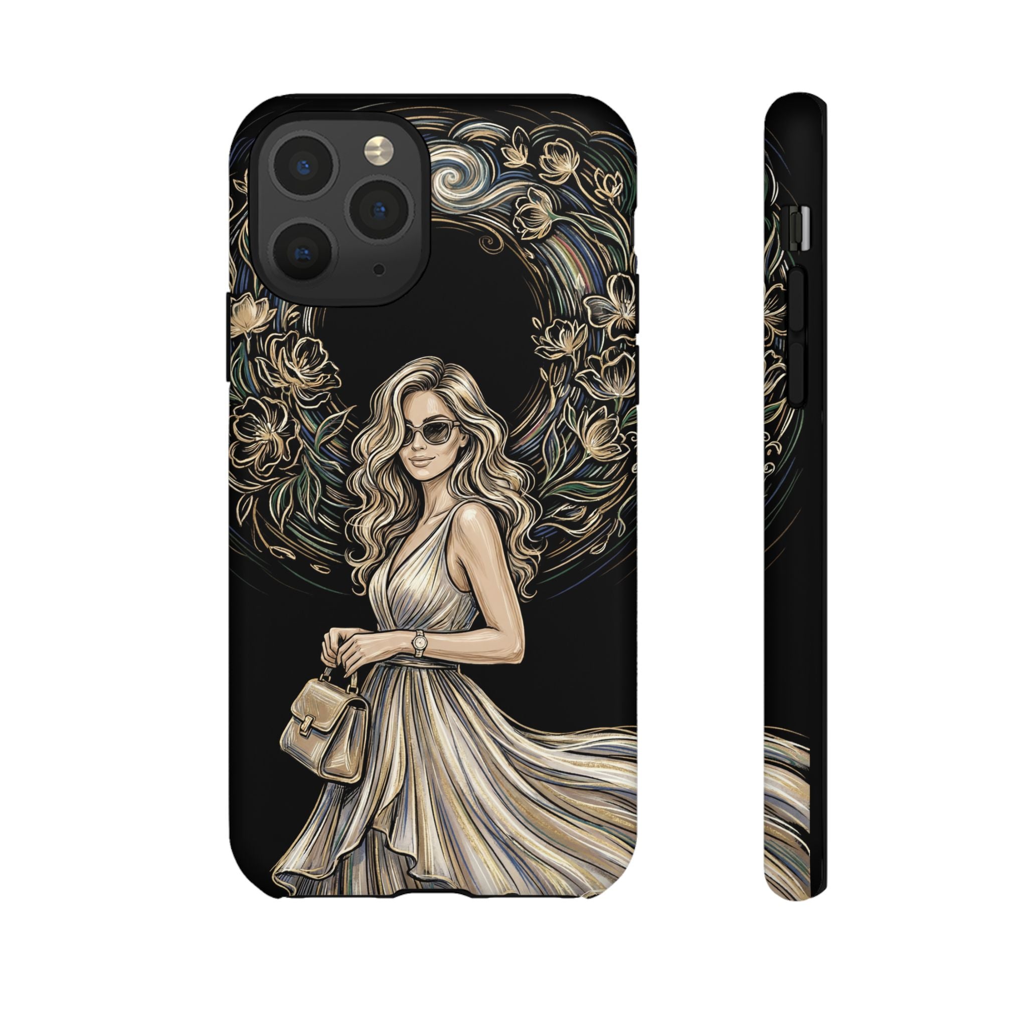 Stylish Woman Floral Wreath Tough iPhone Case