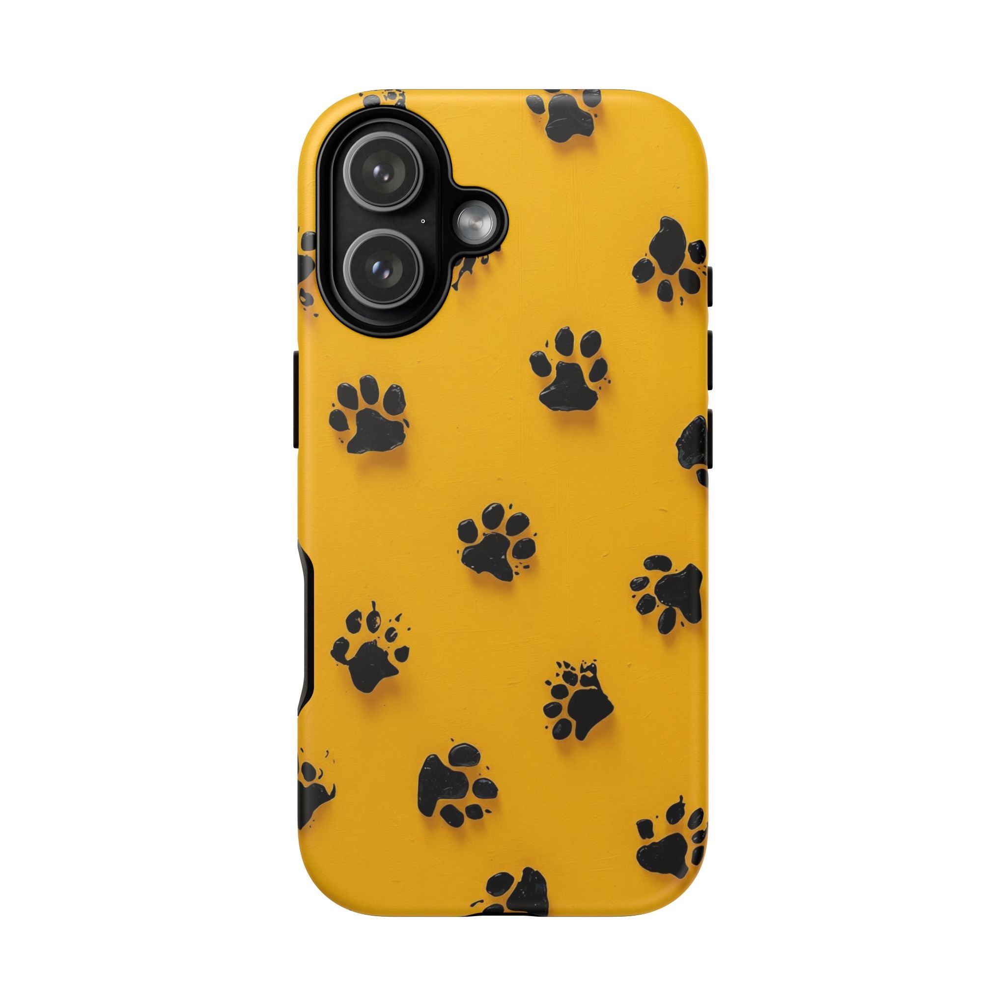 Yellow Paw Print Tough iPhone Case — Protective Dog & Cat Lover Cover