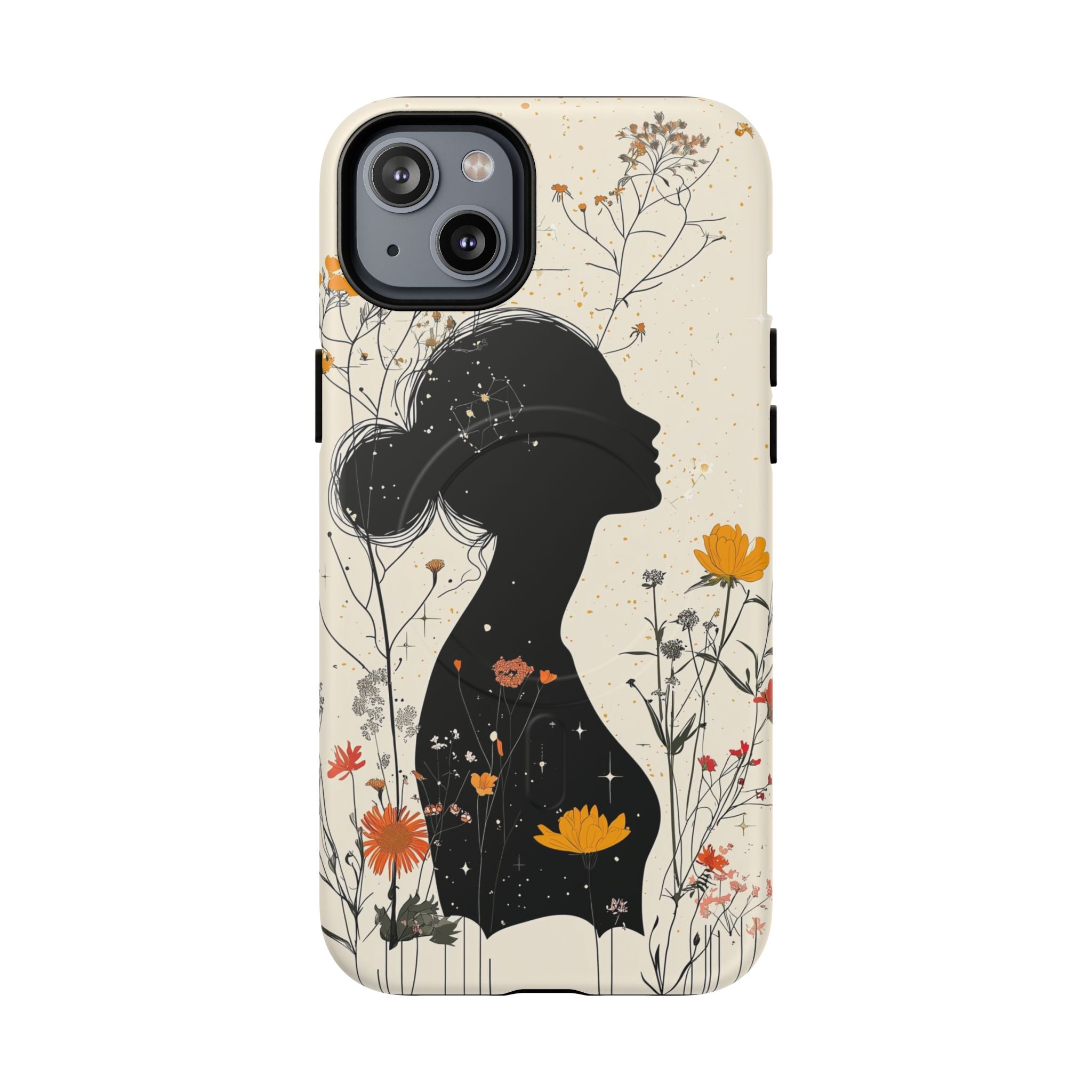 Custodia MagSafe per iPhone con silhouette floreale | Botanical Woman