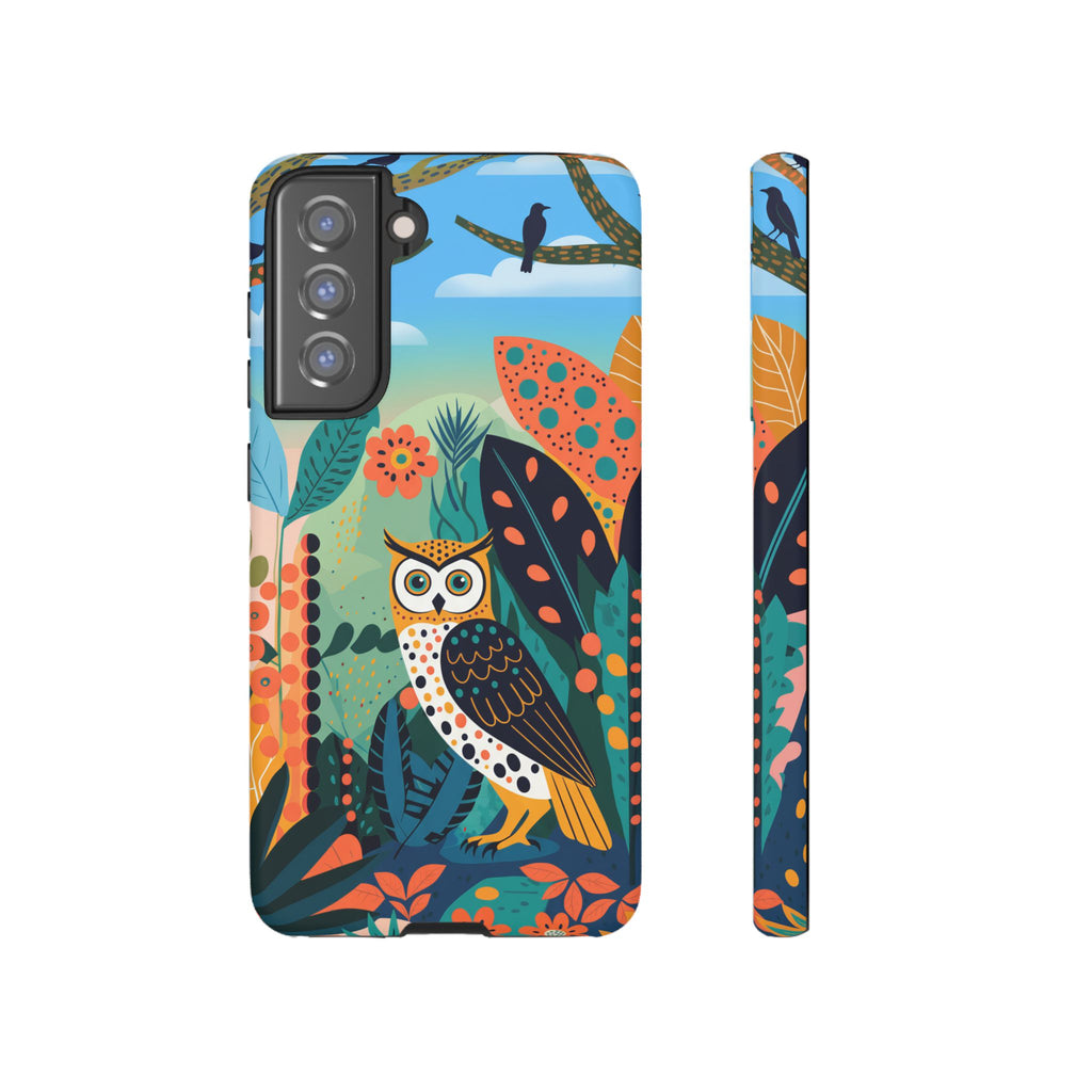 Botanical Forest Colourful Owl Samsung Galaxy Phone Case