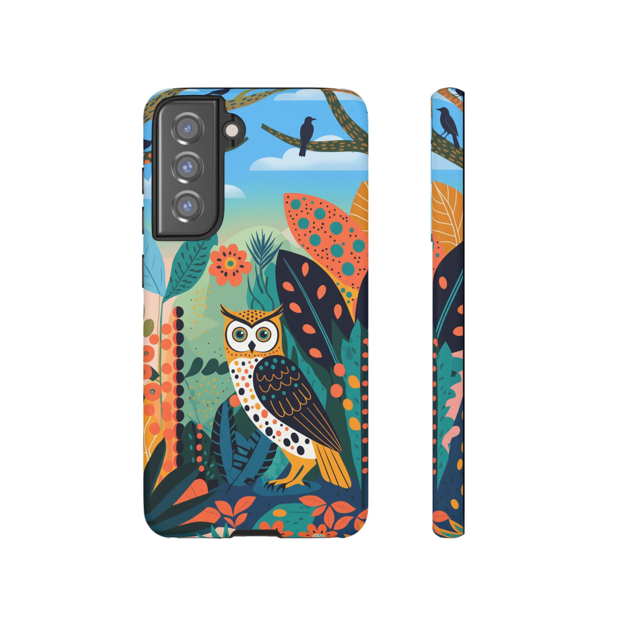 Botanical Forest Colourful Owl Samsung Galaxy Phone Case