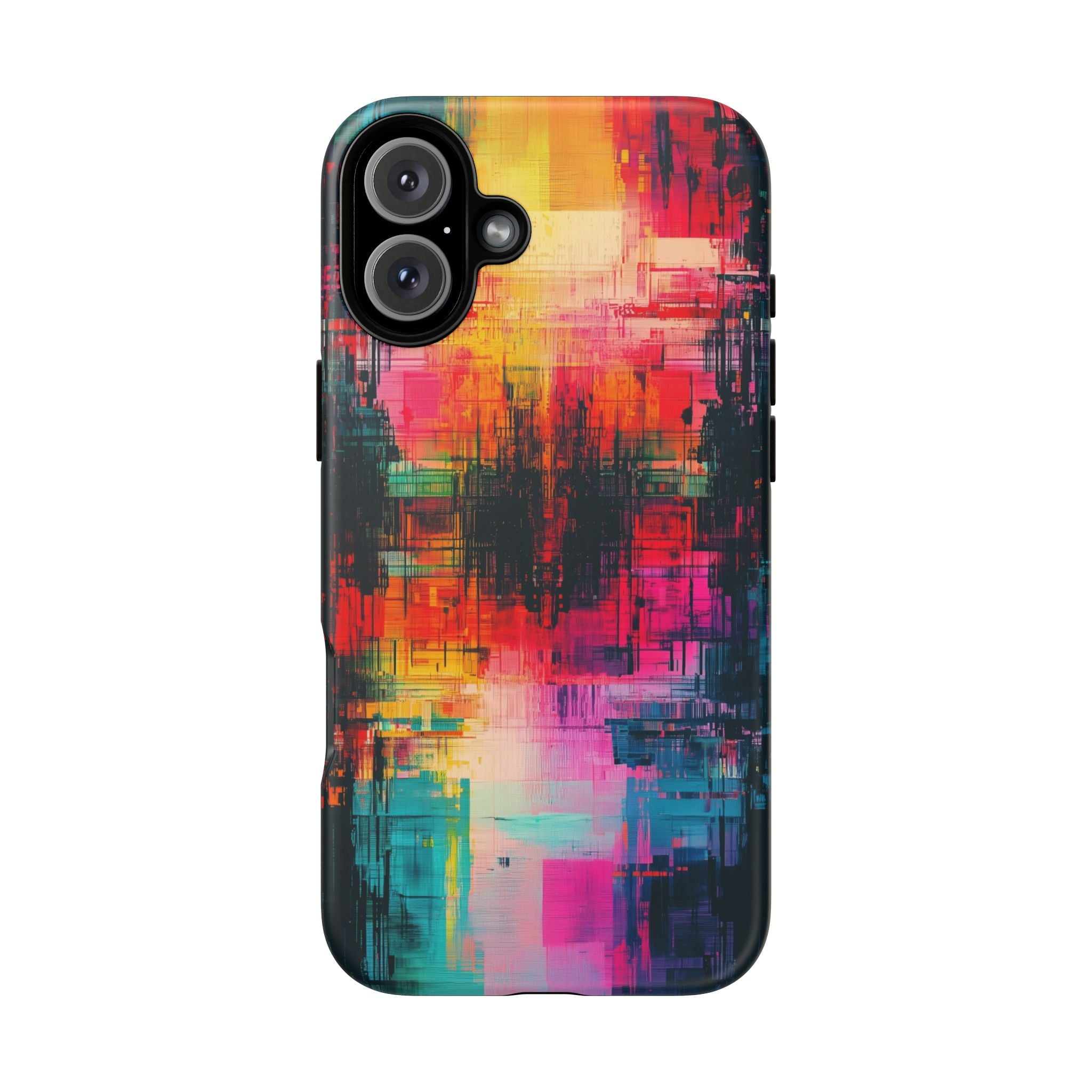 Abstract Neon Glitch Art Tough iPhone Case