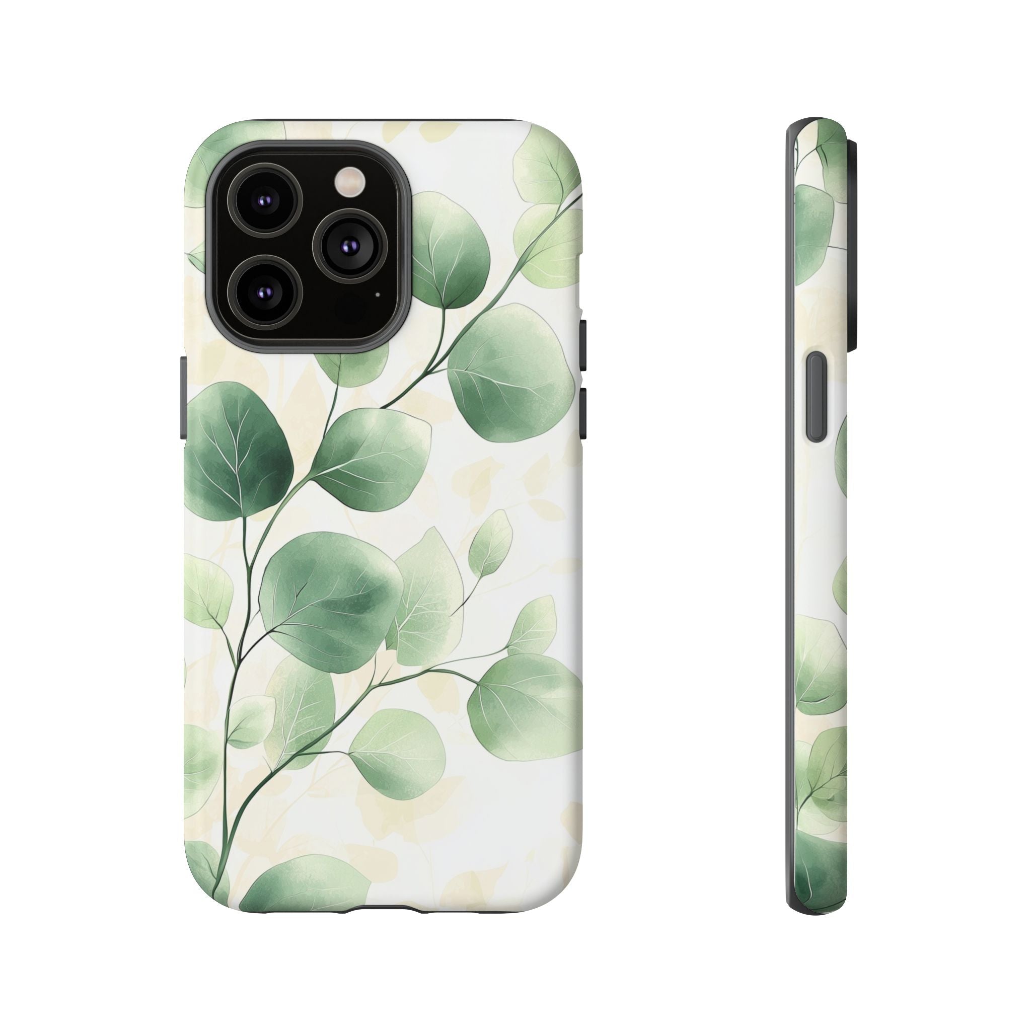 Botanical Eucalyptus Tough iPhone Case | Green Watercolour Leaf
