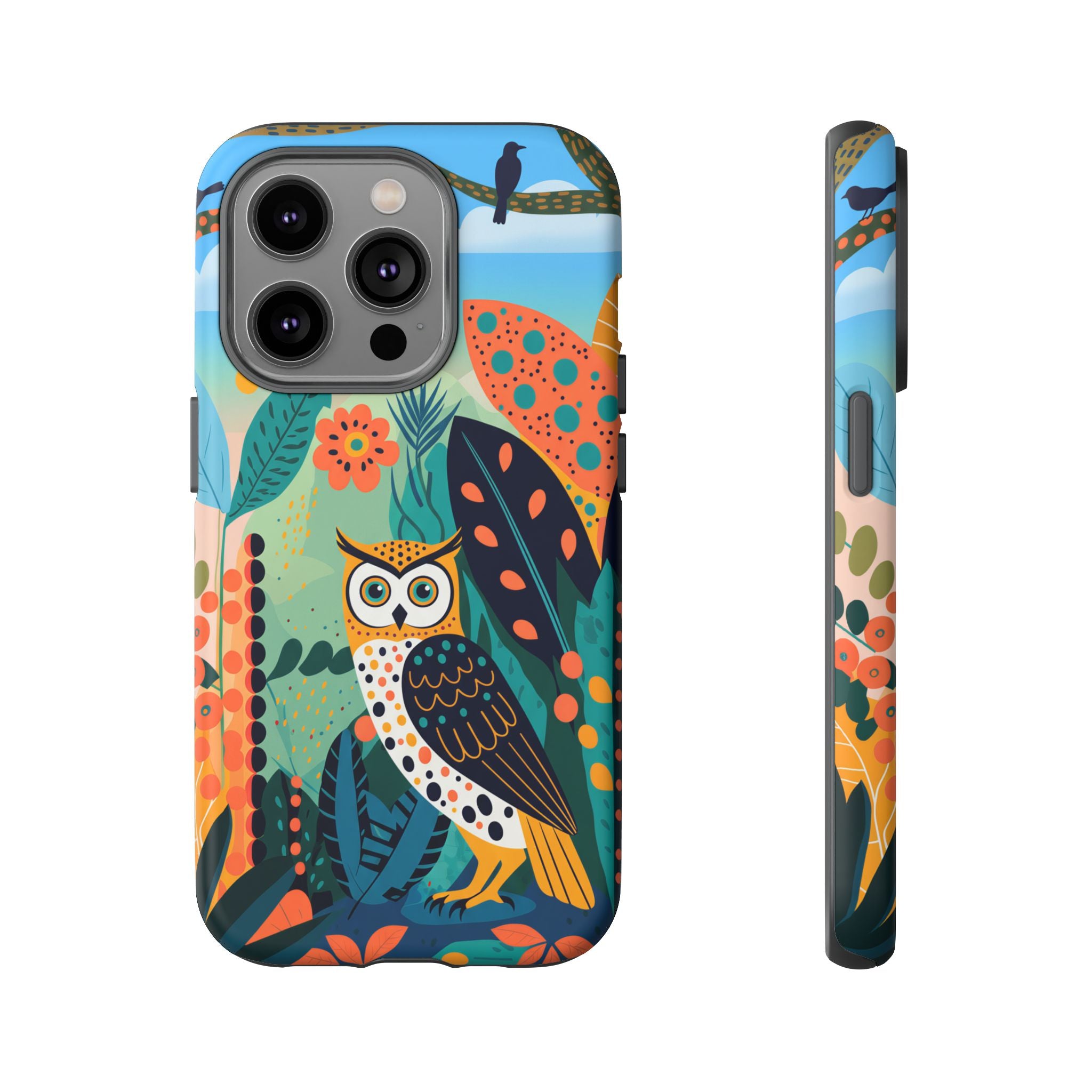 Botanical Forest Colourful Owl iPhone Case