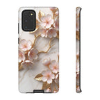 Floral Marble Samsung Galaxy Case — Sakura Gold Cherry Blossom Tough Case