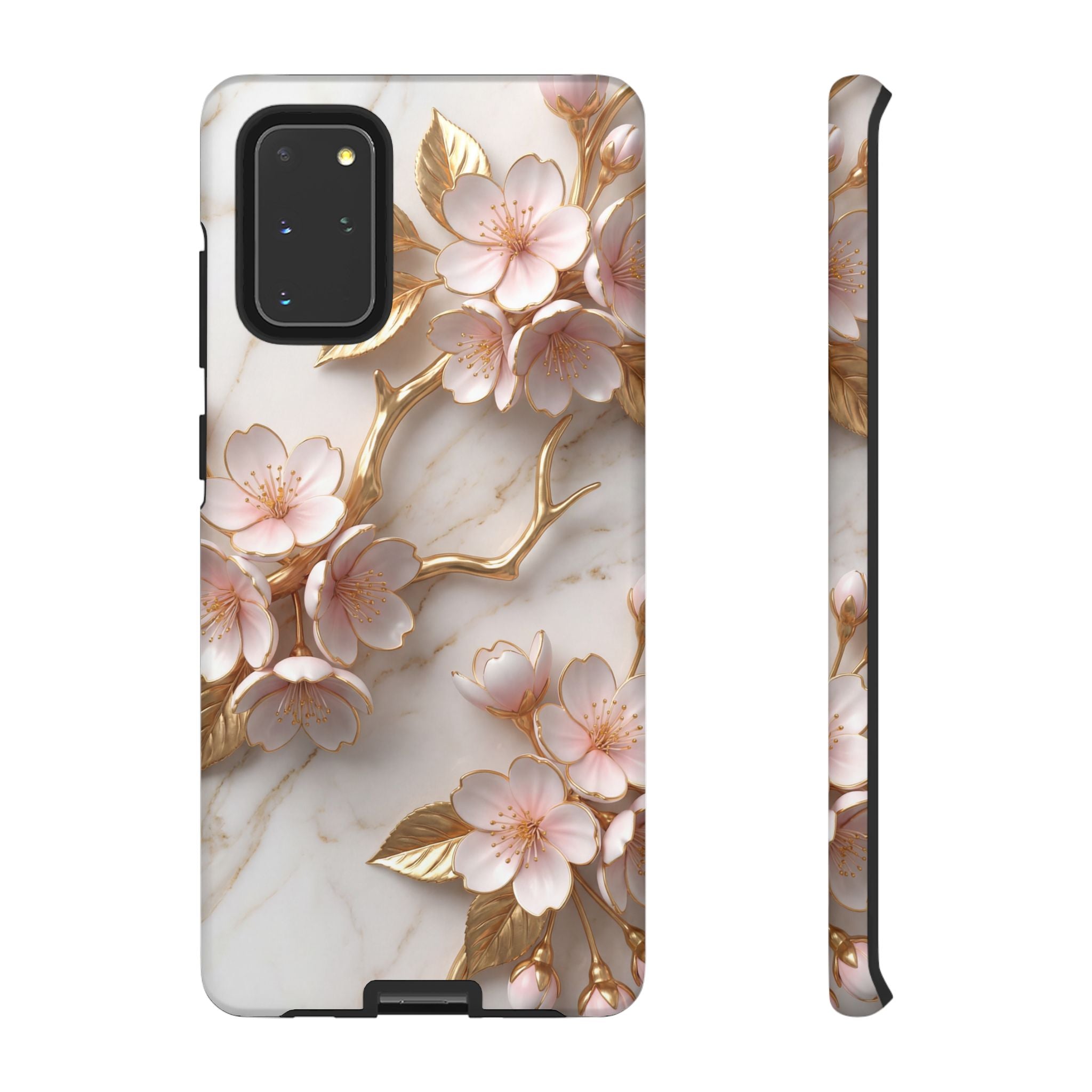 Floral Marble Samsung Galaxy Case — Sakura Gold Cherry Blossom Tough Case