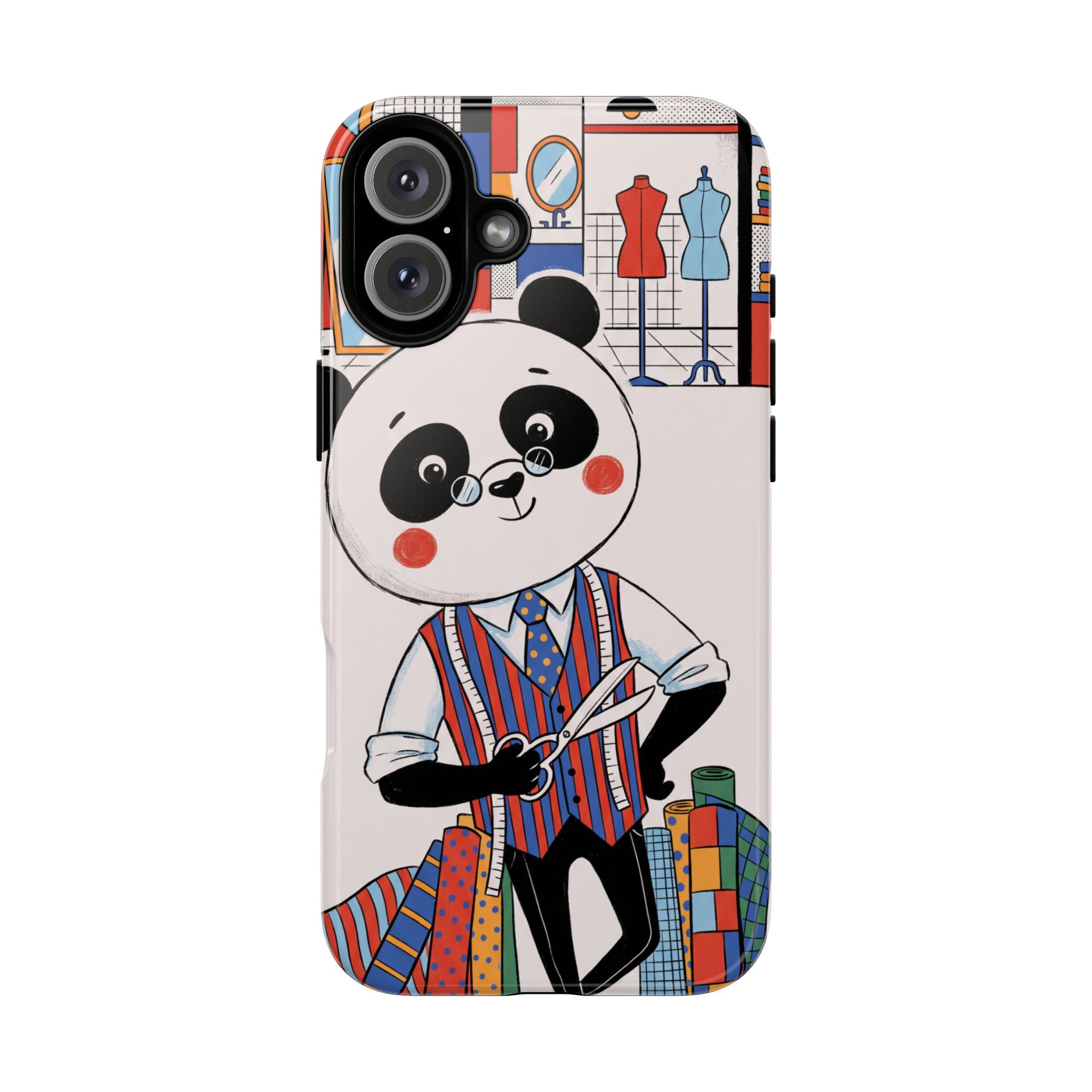 Panda Tailor iPhone Case | Cute Seamstress Cartoon