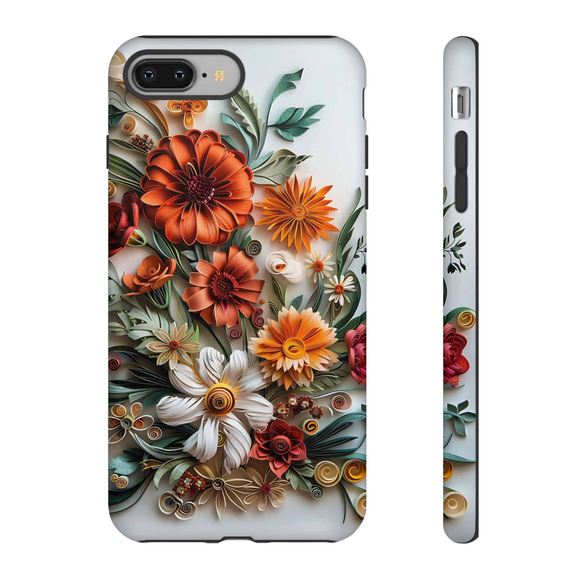 Floral Quilling Tough iPhone Case — Orange Daisy