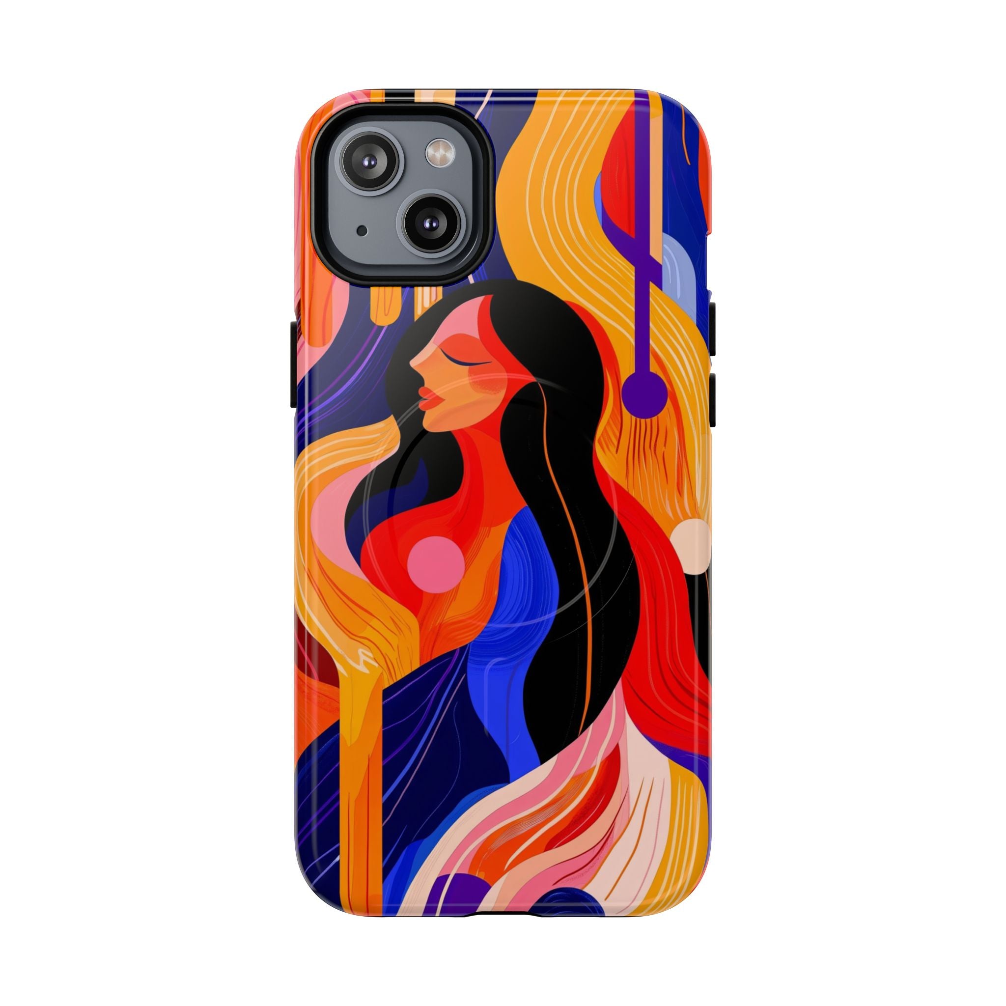Abstract Colourful Woman MagSafe iPhone Tough Case | Vibrant Artistic
