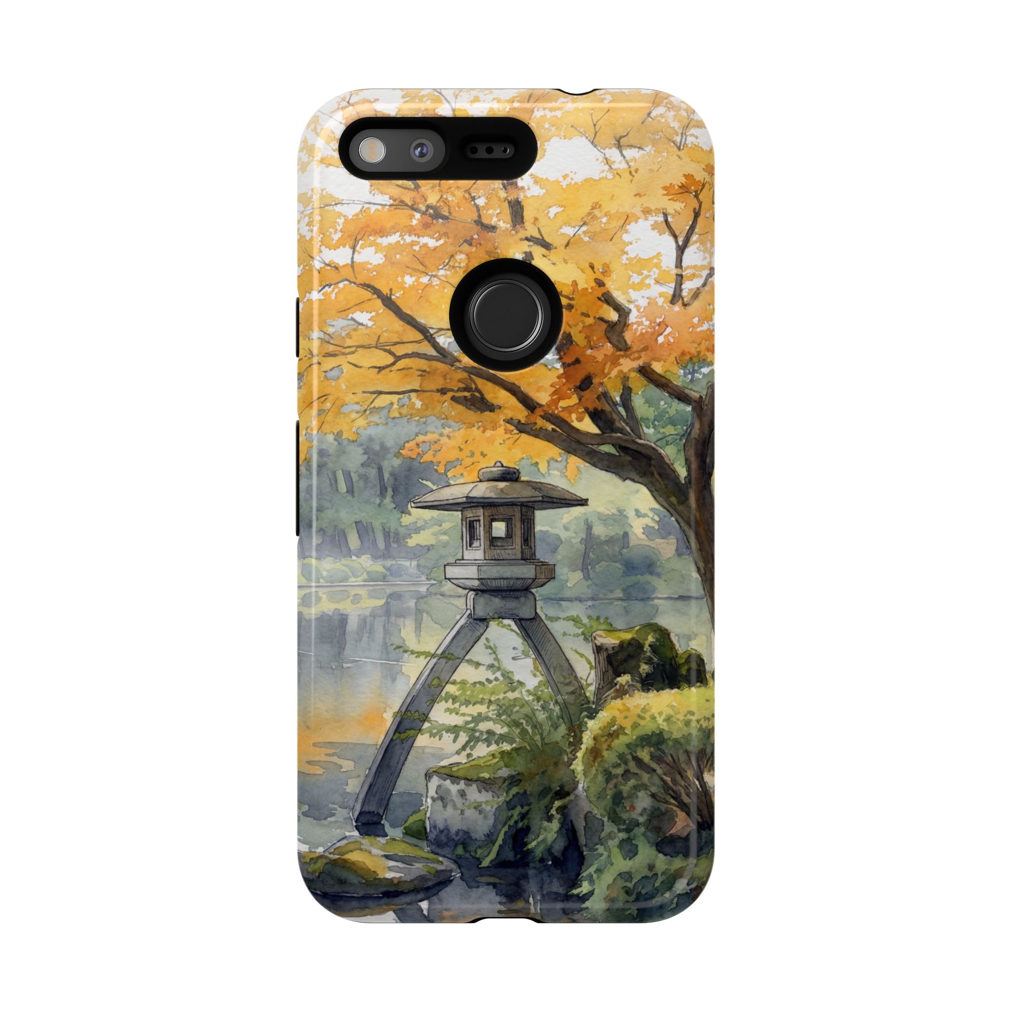Autumn Japanese Garden Google Pixel Phone Case | Scenic Lantern Fall