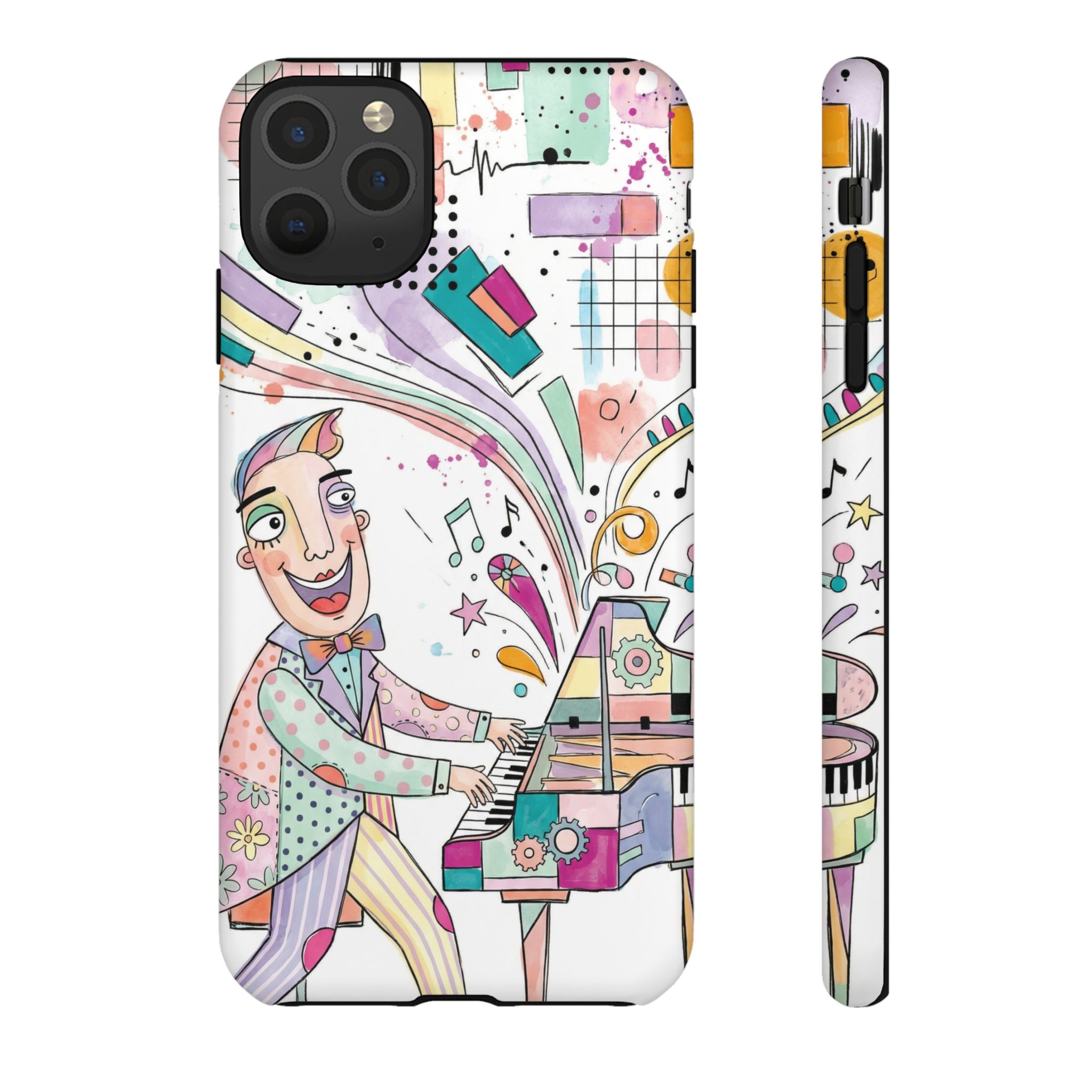 Musical Pianist iPhone Case | Colorful Whimsical Piano Art