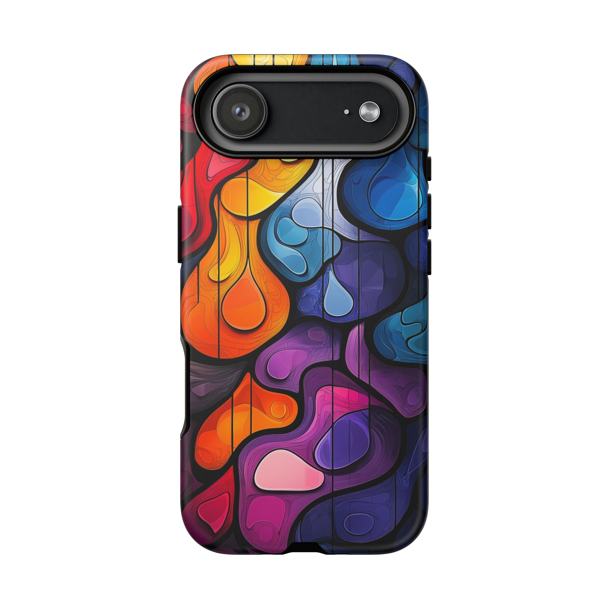 Abstract Colourful Drop iPhone Case — Vibrant Stained-Glass