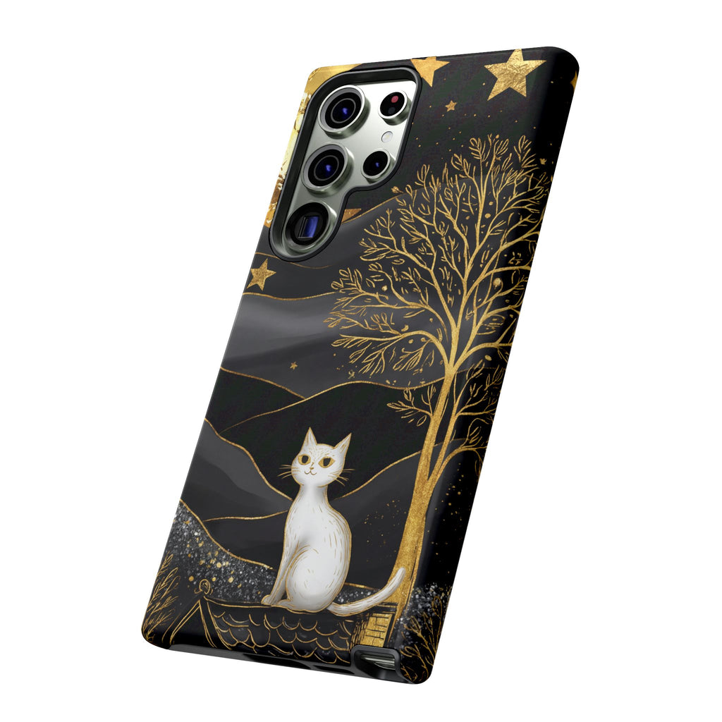 Gold Moon & Celestial Cat Samsung Galaxy Case