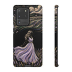 Cover per telefono Samsung Galaxy Lavander Breeze | Elegante protezione floreale con donna danzante